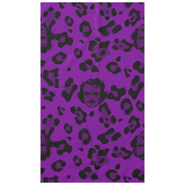 Nappe Halloween violet impression léopard Edgar Allan Po (Devant)