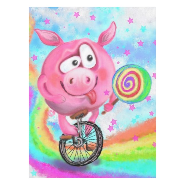 Nappe Happy Circus Acrobat Piggy Cyclist Licks Lollipop (Devant)