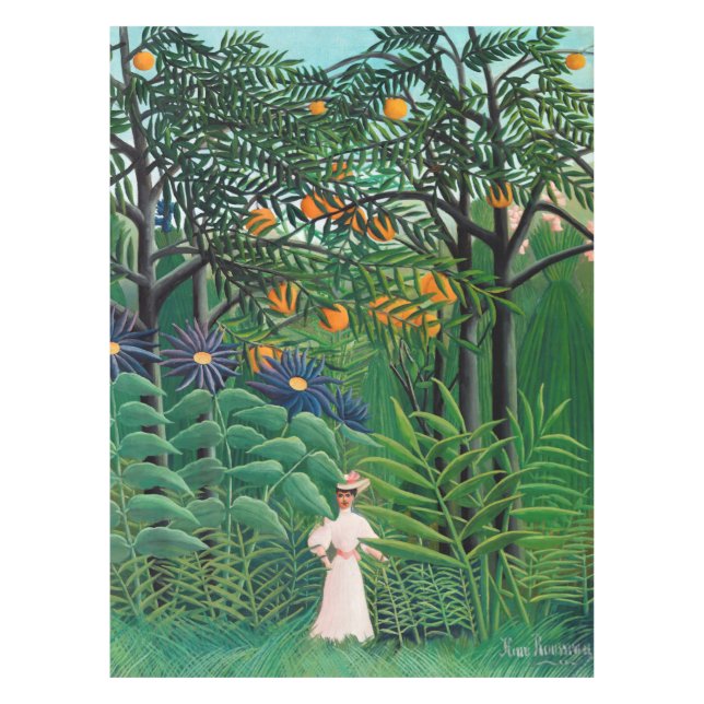 Nappe Henri Rousseau - Une femme marche dans une forêt e (Devant)