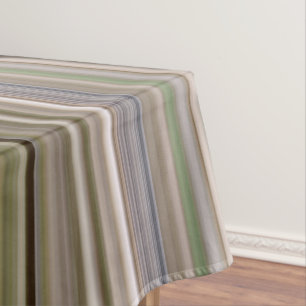 Nappe Herbes de l'automne marron et vert rayure
