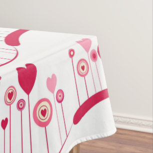 Nappe Heureuse Sainte-Valentin Coeurs rouges roses