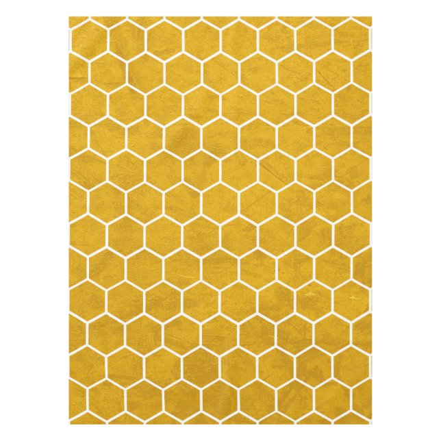 Nappe Hexagone Motif Hexagon Jaune (Devant)