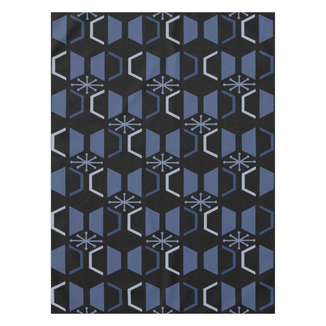 Nappe Hexagones de l'âge atomique Bleu noir (Devant)