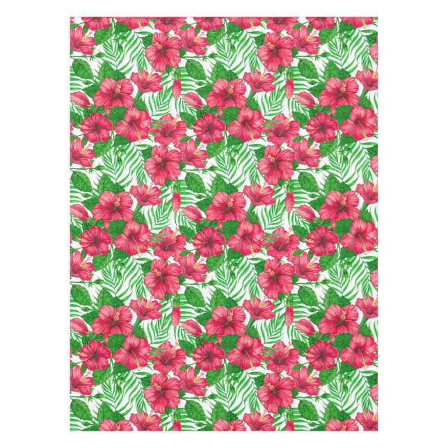 Nappe Hibiscus et palmiers feuilles (Devant)