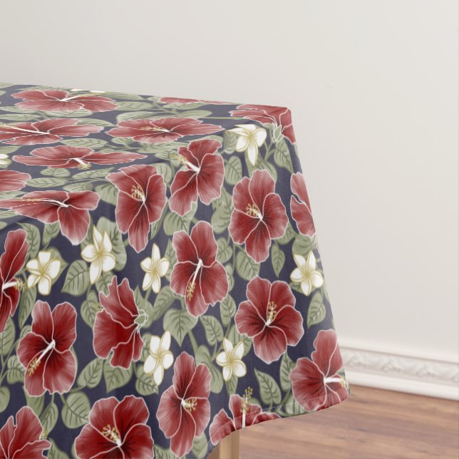Nappe Hibiscus et Plumeria - Maroon (In Situ)