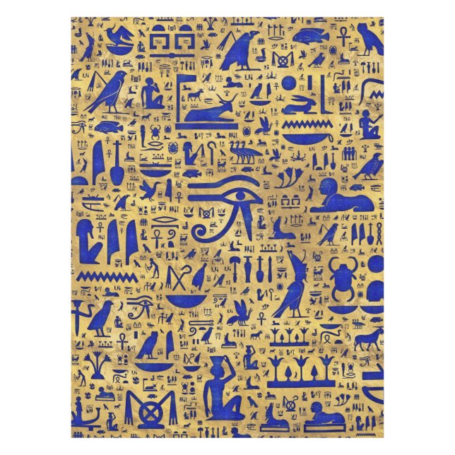 Nappe Hiéroglyphe égyptien Lapis Lazuli et Gold (Devant)