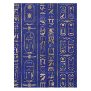 Nappe Hiéroglyphes égyptiens motif Gold Lapis Lazuli