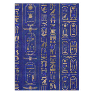 Nappe Hiéroglyphes égyptiens motif Gold Lapis Lazuli