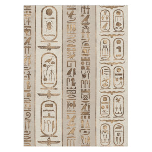 Nappe Hiéroglyphes égyptiens Pastel Gold