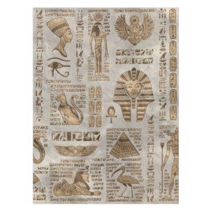 Nappe Hiéroglyphes et divinités égyptiennes - Or Vintage