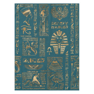 Nappe Hiéroglyphes et divinités égyptiens - or sur la
