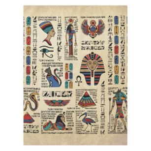Nappe Hiéroglyphes et divinités égyptiens sur papyrus