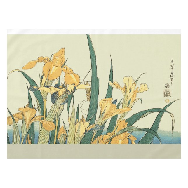 Nappe Hokusai grasshopper et iris Japon (Devant (Horizontal))