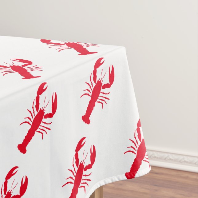 Nappe Homard rouge blanc motif moderne côtier (In Situ)