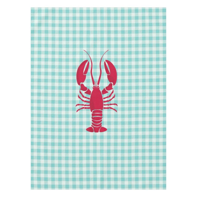 Nappe Homard sur En vichy bleu (Devant)