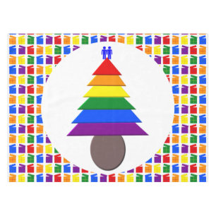 Nappe Hommes gais Arbre de Noël arc-en-ciel et présente
