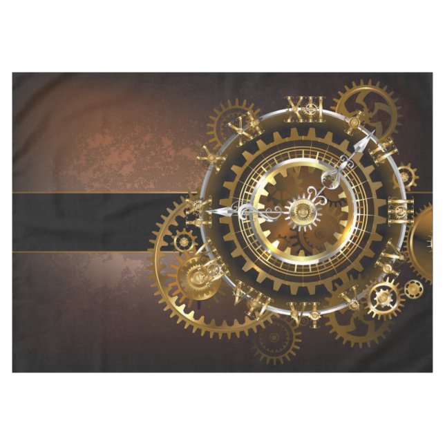 Nappe Horloge Steampunk avec des engrenages anciens (Devant (Horizontal))