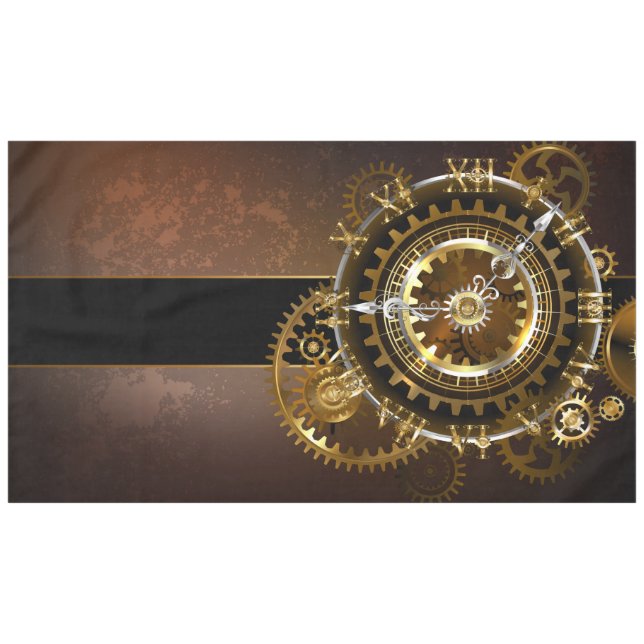 Nappe Horloge Steampunk avec engrenages antiques (Devant (Horizontal))