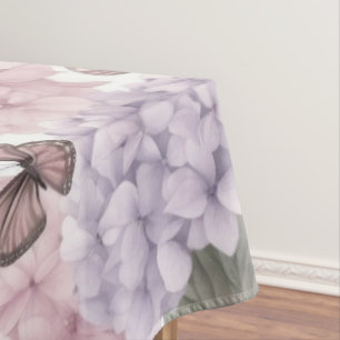 Nappe Hortensia Bleu Papillon Aquarelle Florale