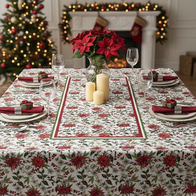 Nappe Houx et poinsettia (Créateur téléchargé)