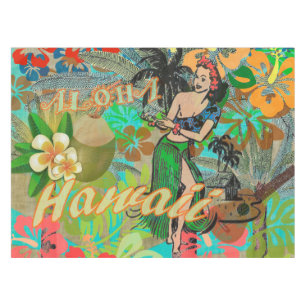 Nappe Hula Vintage Floral Graphisme Floral Hawaii