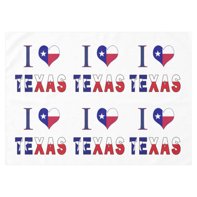 Nappe I Love Texas Flag (Devant (Horizontal))