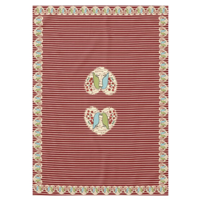 Nappe I Love Winter Birds and Berries 60" x 84" (Devant)