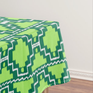 Nappe Ikat Aztec Tribal - Forêt et chaux vert