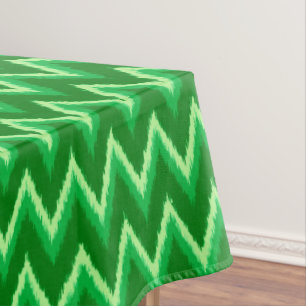 Nappe Ikat Chevron Stripes - Pin et Lime Green