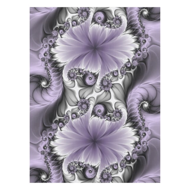 Nappe Illusion de lilas Art floral abstrait fractal Fant (Devant)