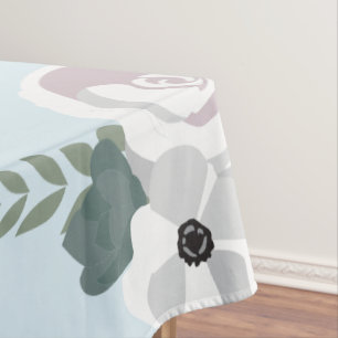Nappe Illustration de fleurs douces en bleu pour une bab