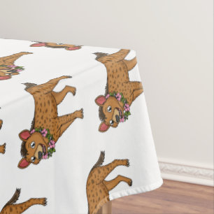 Nappe Illustration de Hyena et de fleurs