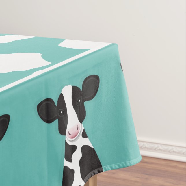 Nappe Illustration de la vache Turquoise Inversion d'imp (In Situ)