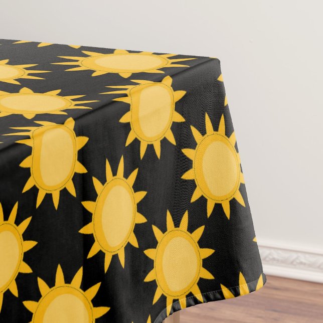 Nappe Illustration de soleil brillant sur fond noir moti (Créateur téléchargé)