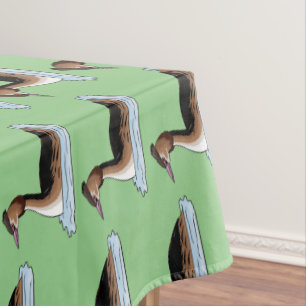 Nappe Illustration d'un grand oiseau de grèbe huppé