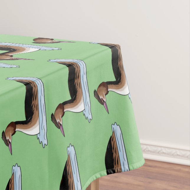 Nappe Illustration d'un grand oiseau de grèbe huppé (In Situ)