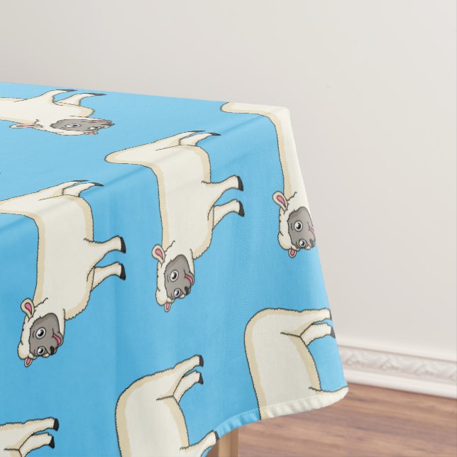 Nappe Illustration d'un mouton joyeux (In Situ)