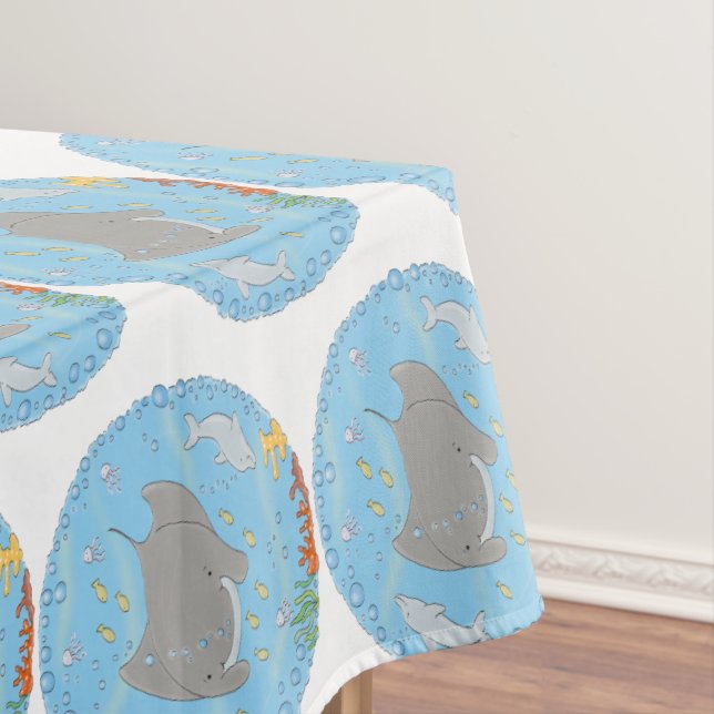 Nappe Illustration d'une mignonne raie manta et de bulle (In Situ)