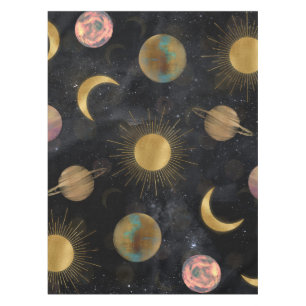 Nappe Illustration Gold Sun Moon Planètes Space