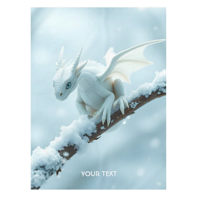 Nappe Imaginaire Bébé blanc mignon Dragon (Devant)