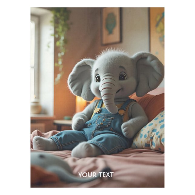 Nappe Imaginaire Bébé mignon éléphant Jeans (Devant)