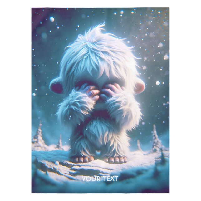 Nappe Imaginaire Bébé mignon Yeti hiver (Devant)