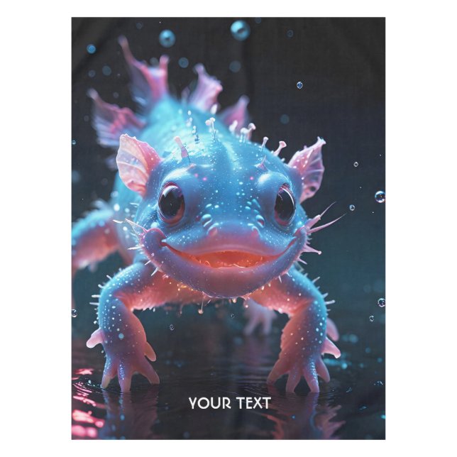 Nappe Imaginaire bleu mignon Axolotl souriant (Devant)