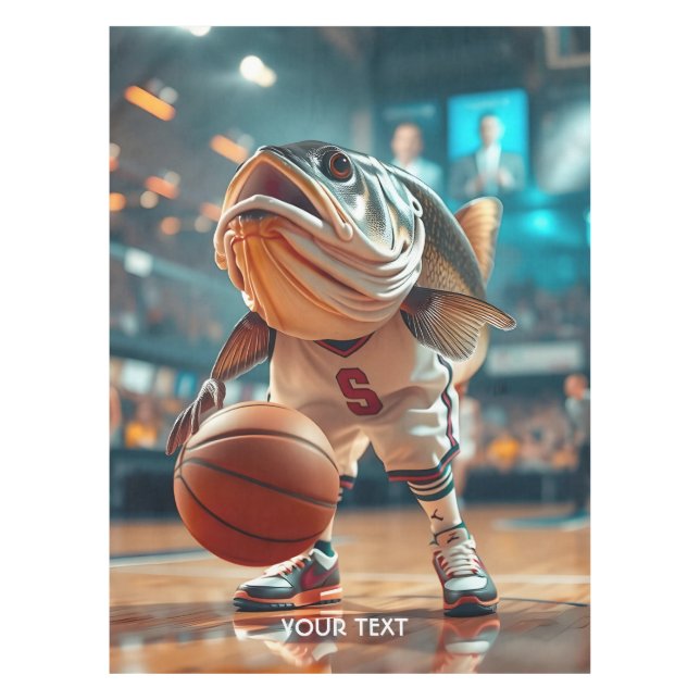 Nappe Imaginaire Cute Fish Jouer Basketball (Devant)