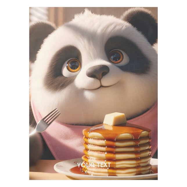 Nappe Imaginaire Cute Panda Manger Pancakes (Devant)