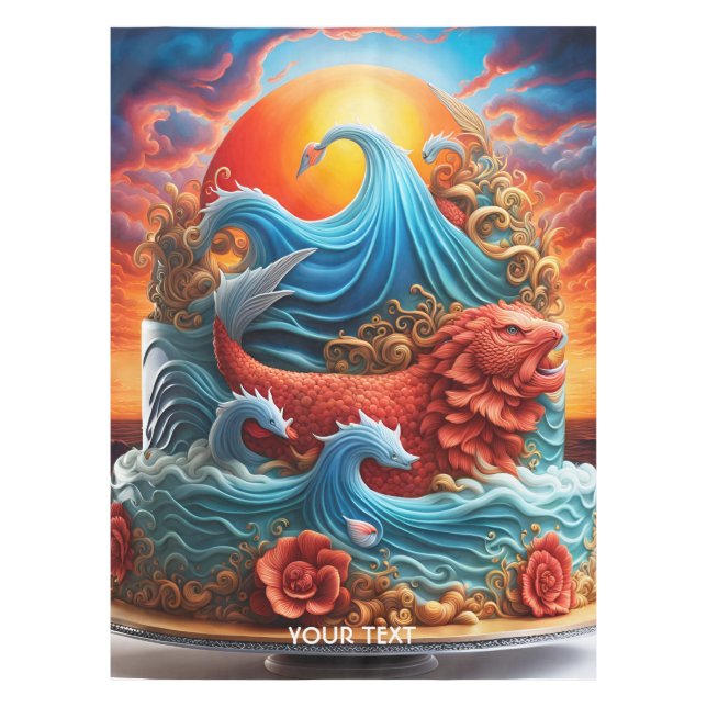 Nappe Imaginaire Cute Vivid Sea Sunset Cake (Devant)