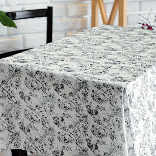 Nappe Imaginaire Floral vintage français Toile-Black
