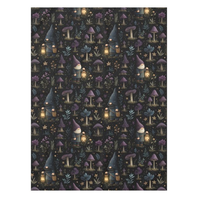 Nappe Imaginaire foncé Gnome et Motif de champignons (Devant)