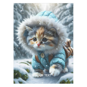 Nappe Imaginaire mignon Kitten hiver Neige