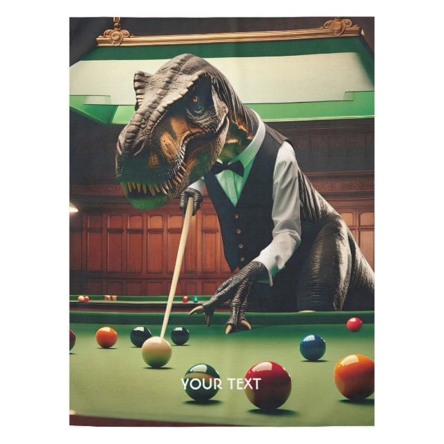 Nappe Imaginaire mignon T-rex Jouer Snooker (Devant)